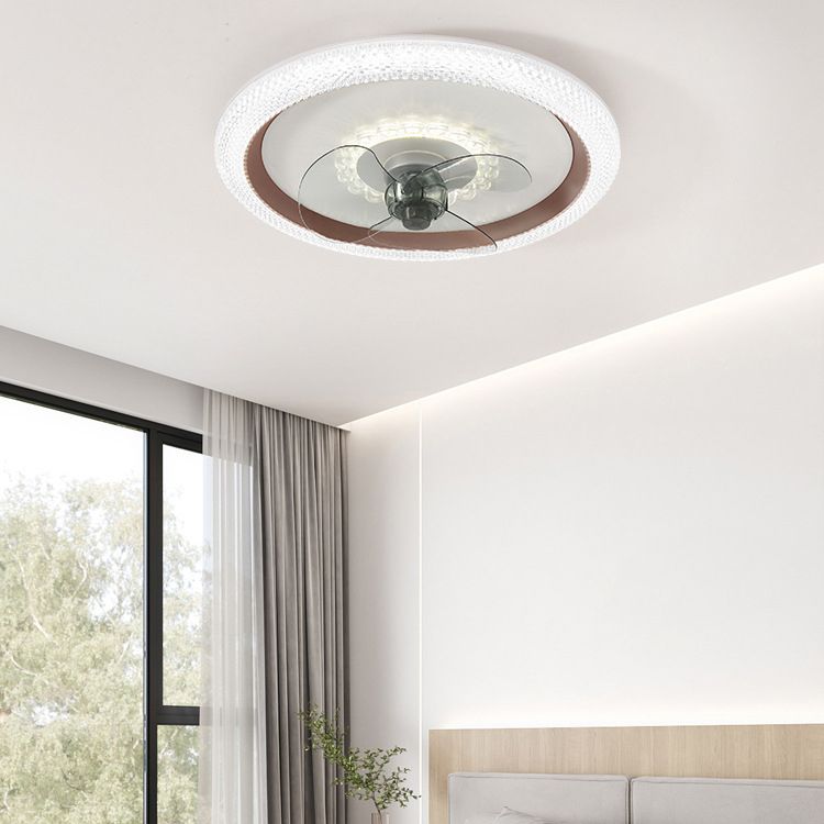 Nordic Style Ceiling Fan Lamp Round Shape Ceiling Fan Light for Bedroom