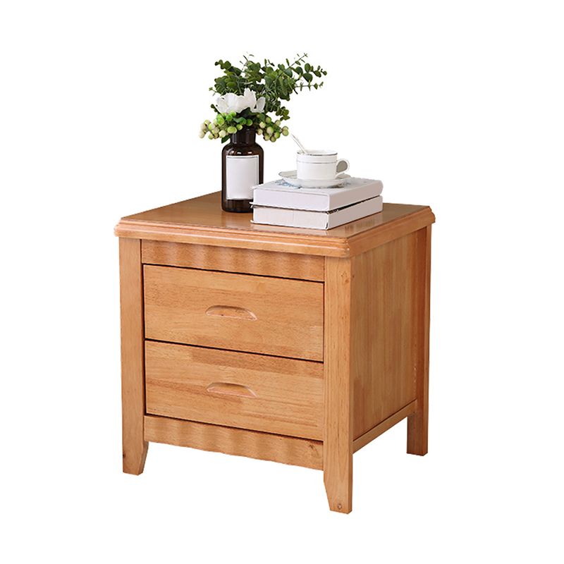 Modern Bed Nightstand Solid Wood Accent Table Nightstand with Drawers