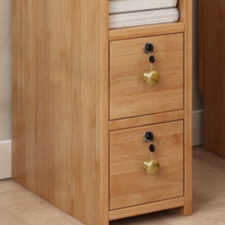 Modern Open Storage Bed Nightstand Drawers Included Rubber Wood Night Table for Bedroom