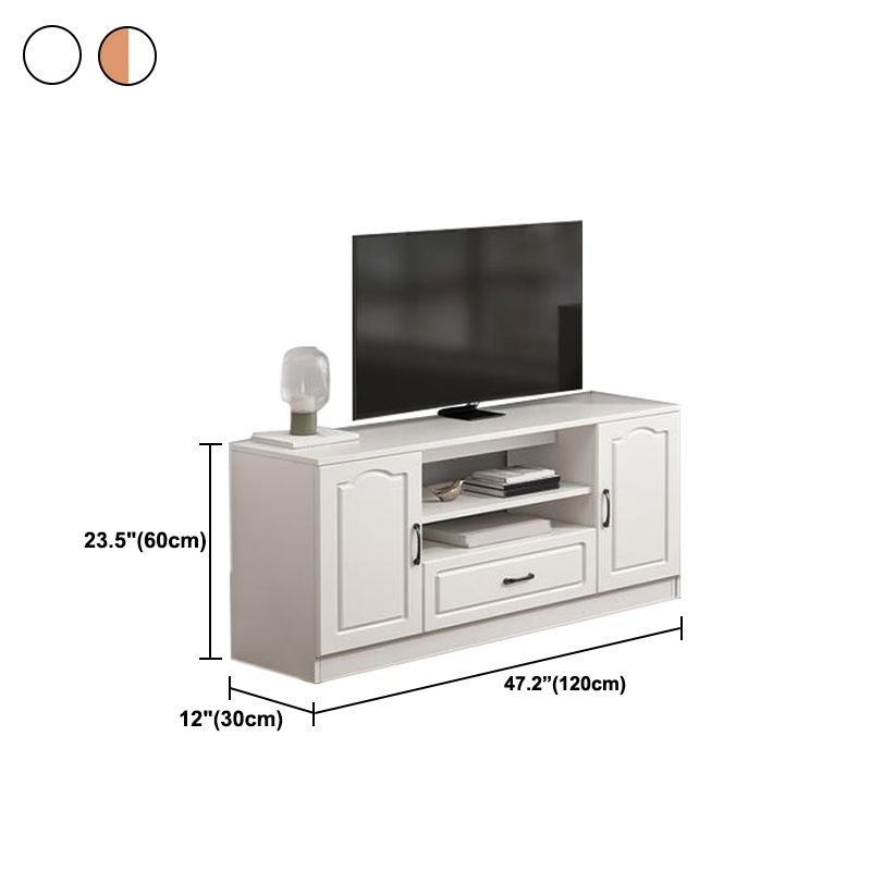 23.5" H Modern Wooden TV Stand Console Open Storage TV Stand with Drawer and Doors