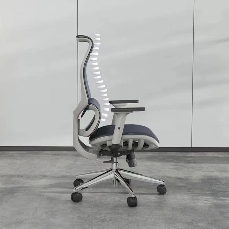 Modern Fixed Arms Chair High Back Black/Gray Mesh Desk Chair with Wheels