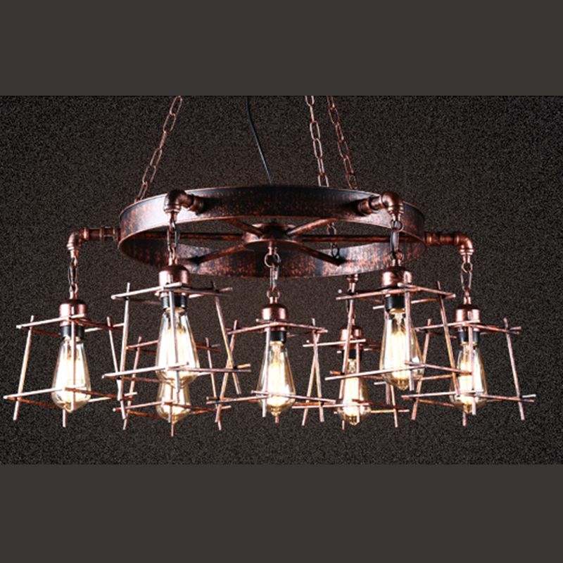 Industrial Sputnik Chandelier Hanging Light Fixture Metal 7 Lights Ceiling Pendant Chandelier