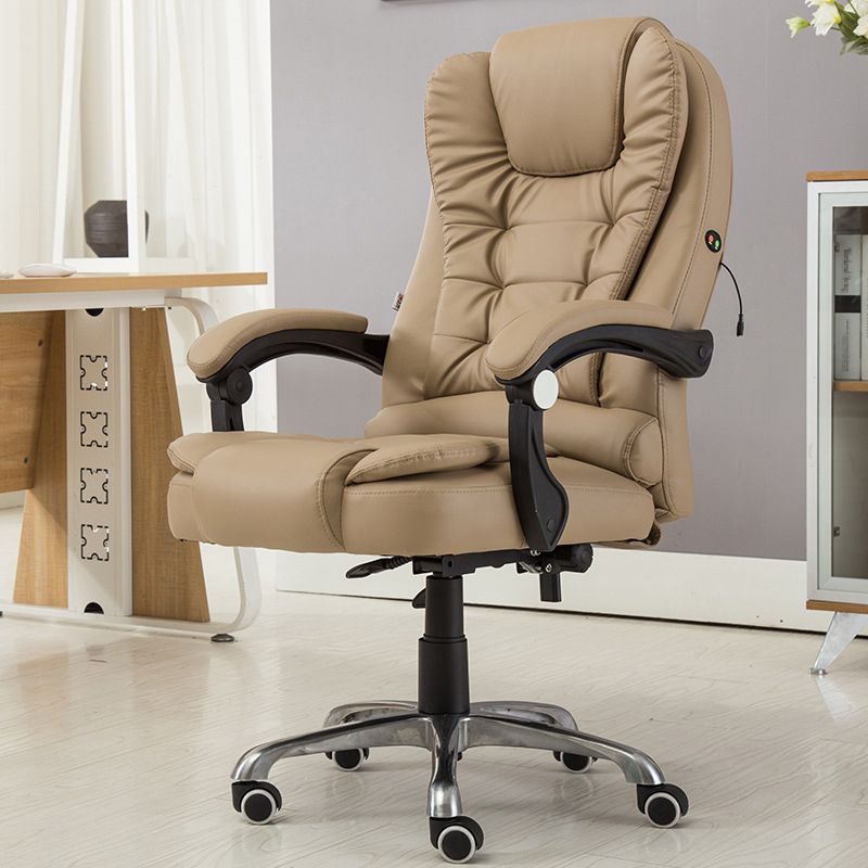 Contemporary Office Chair with Silver Metal Base Executive Ergonomic Computer Chair