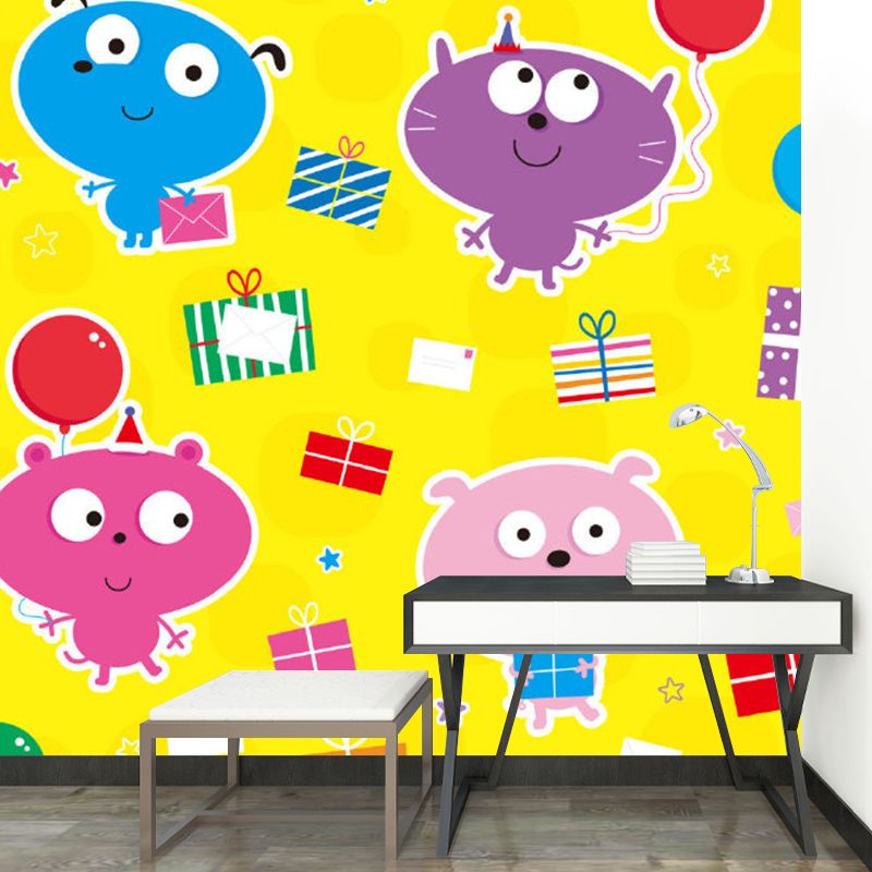 Cute Animals Murals Wallpaper for Home Decor, Multi-Color, Customize Size Available