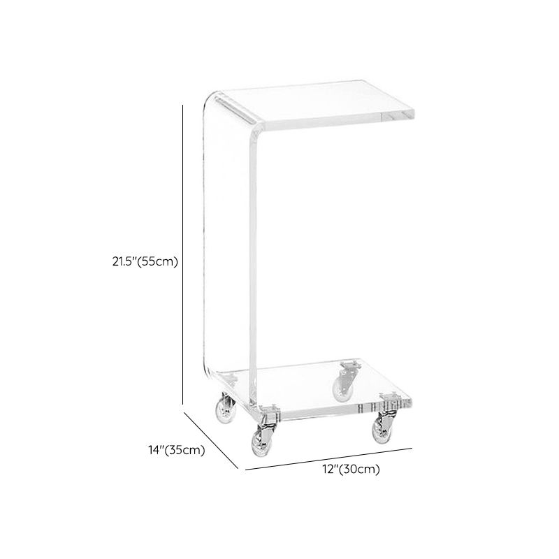 Acrylic Night Table Modern Style Minimalist Bedside Table with Pulleys