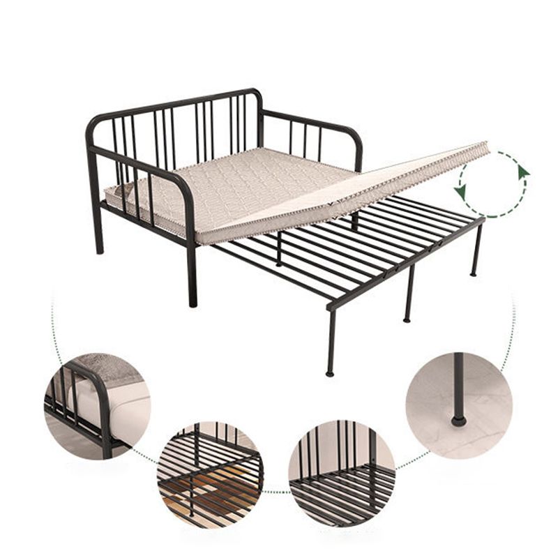 Open Frame Panel Daybed Contemporary Metal Bed with Headboard