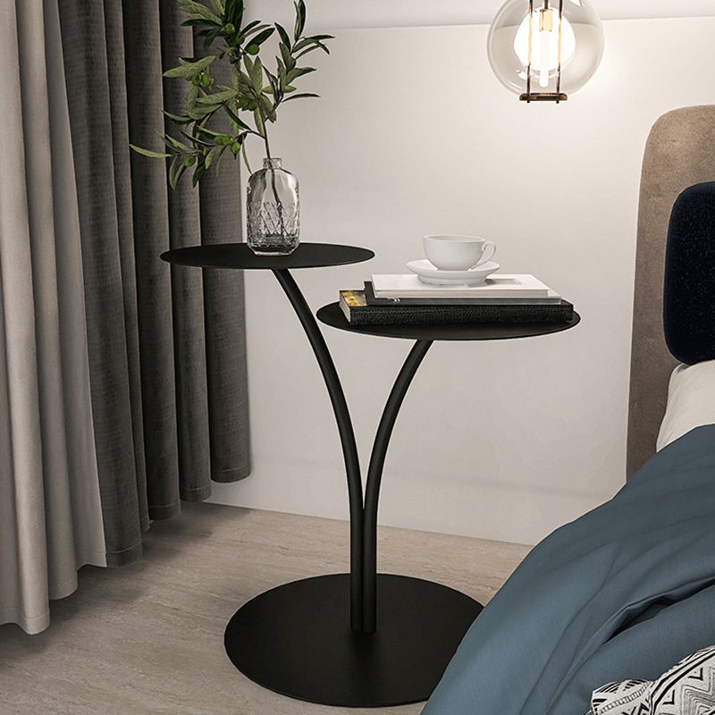 Modern Round Nightstand Metal Accent Table Nightstand for Bedroom