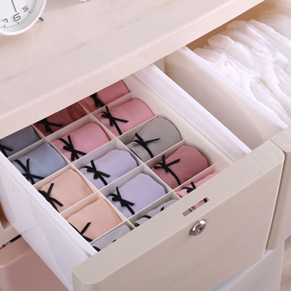 Lingerie Chest Contemporary Vertical Plastic Chest with Drawers for Bedroom