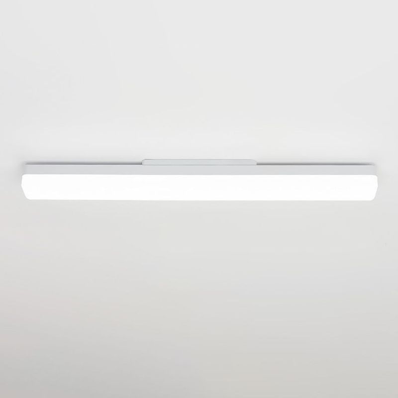 Linear Wall Light Fixture Modern Plastic 1 Light LED Mirror Light for Bathroom in White