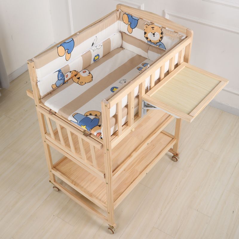 Modern Wooden Changing Table Safety Rails Changing Table with Shelf