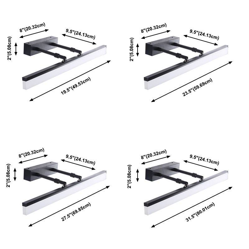 Minimalistische Spiegel -LED -Wandleuchtenleuchten mit Acrylschatten für Badezimmer