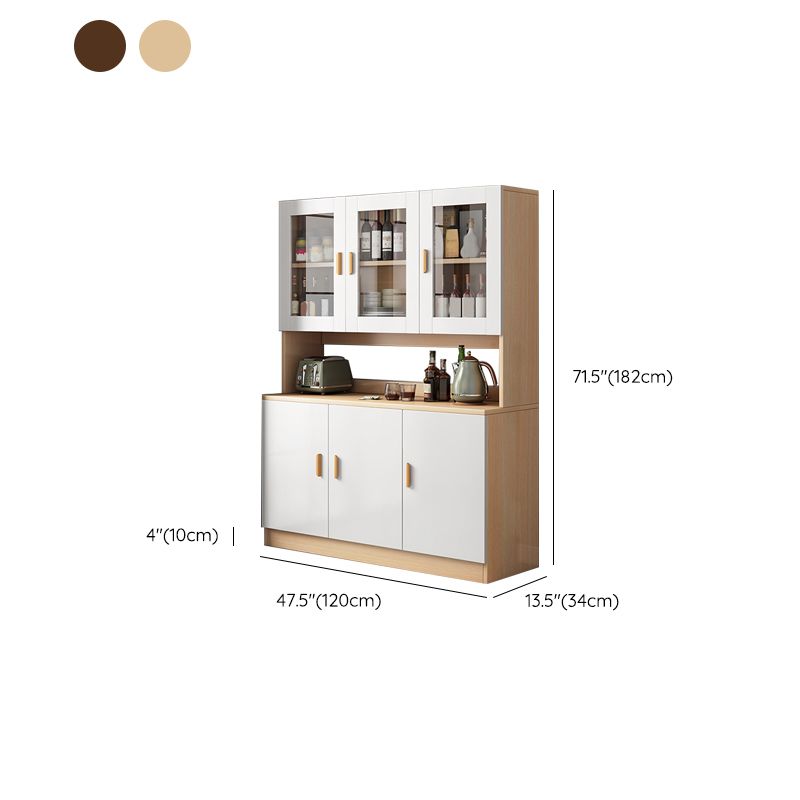 Contemporary Style Buffet Sideboard Wood Buffet Stand with Cabinets