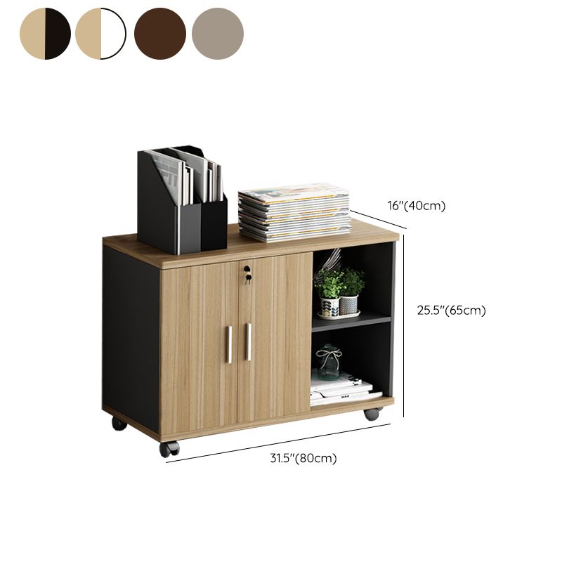 Nordic Filing Cabinet Wooden Frame Storage Lateral File Cabinet