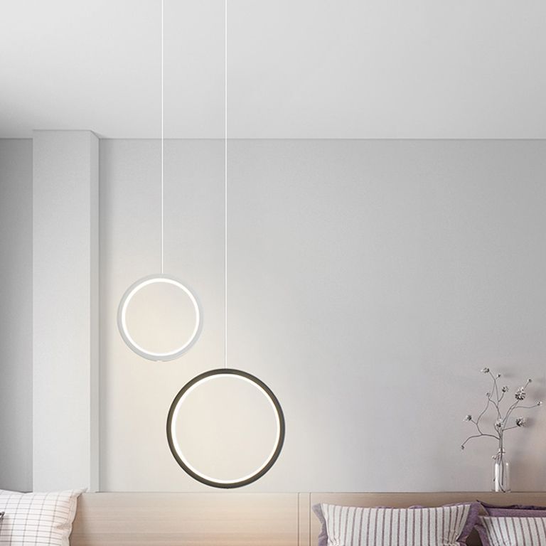 Contemporary Style Circle Shape Pendant Lights Metal Hanging Lamps