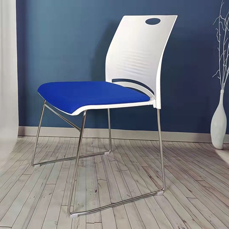 Armless Conference Chair with Chrome Frame Modern Office Chair with Metal Base