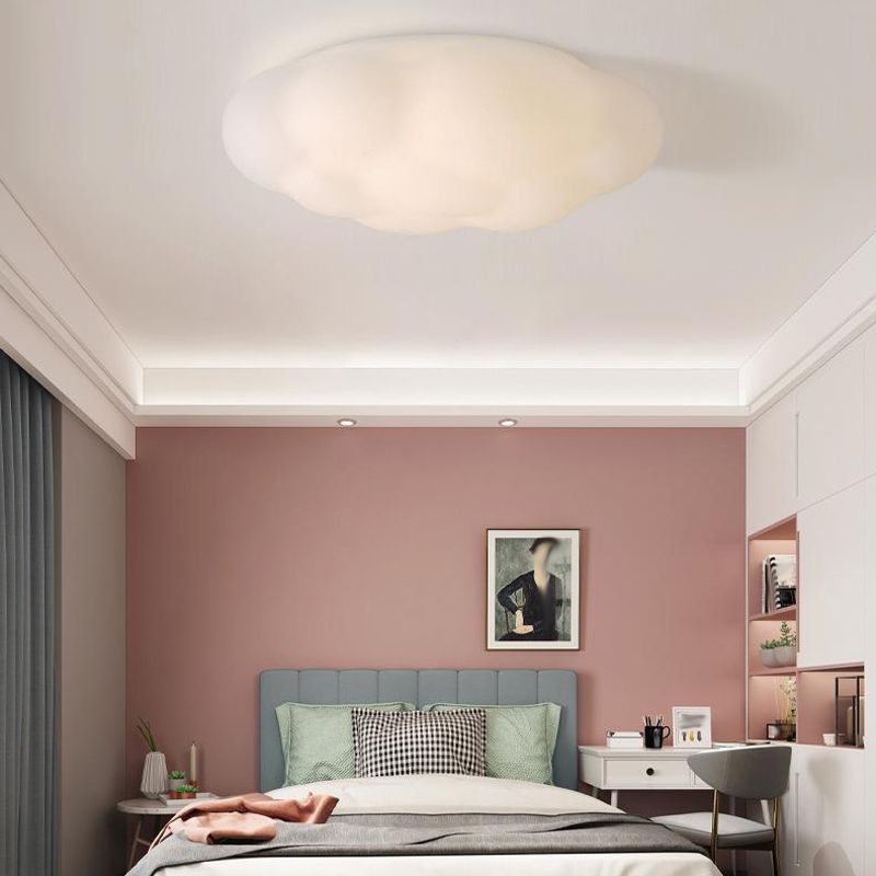 Single Modern White Flush Mount Lighting Acrylic Ceiling Light for Bedroom