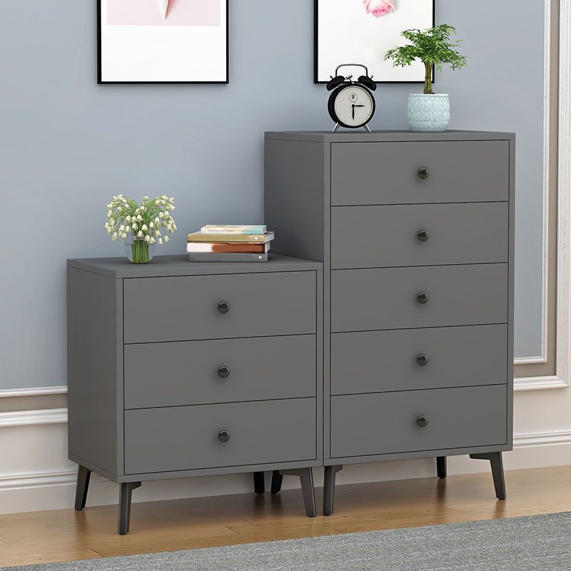 Bedroom Wood Storage Chest Contemporary Vertical Soft-Close Dresser with Drawers