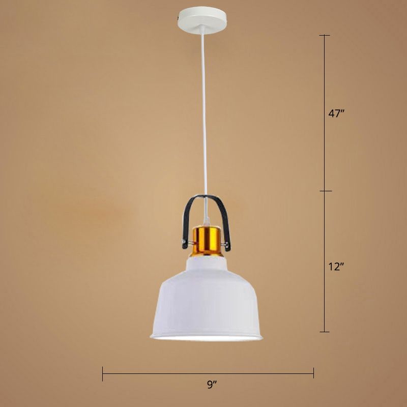 1-Light Suspension Lighting Nordic Style Bowl Shade Metallic Pendant Ceiling Light