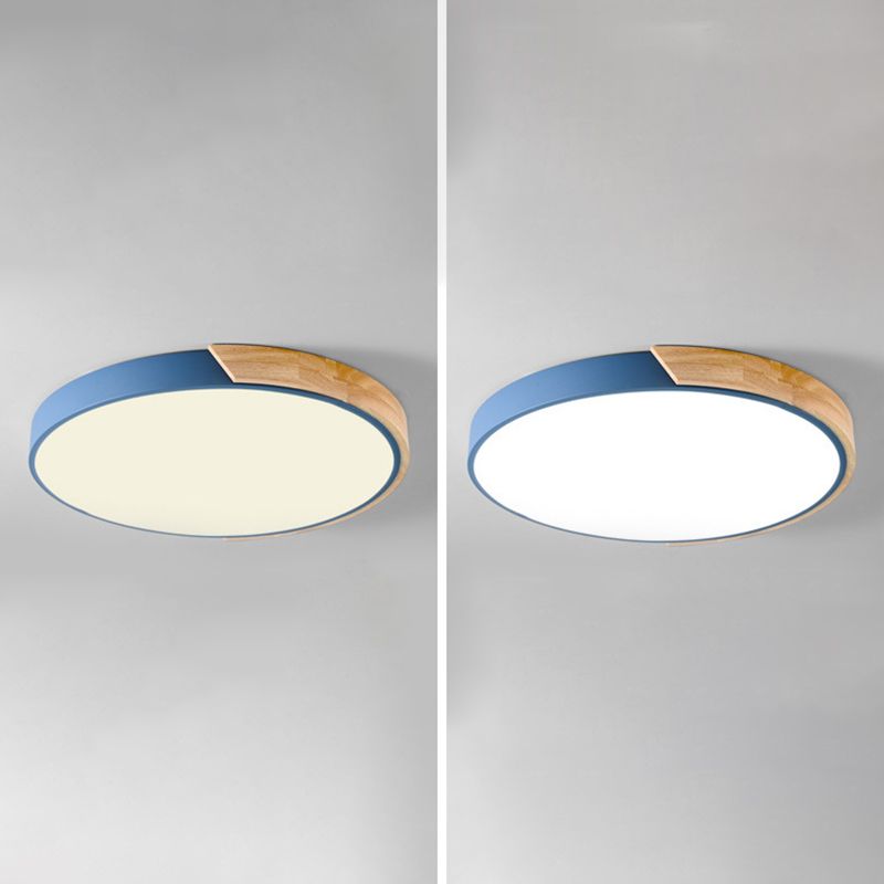 Drum Flush Mount Contemporary 1 Light Metal Flush Ceiling Light Fixture