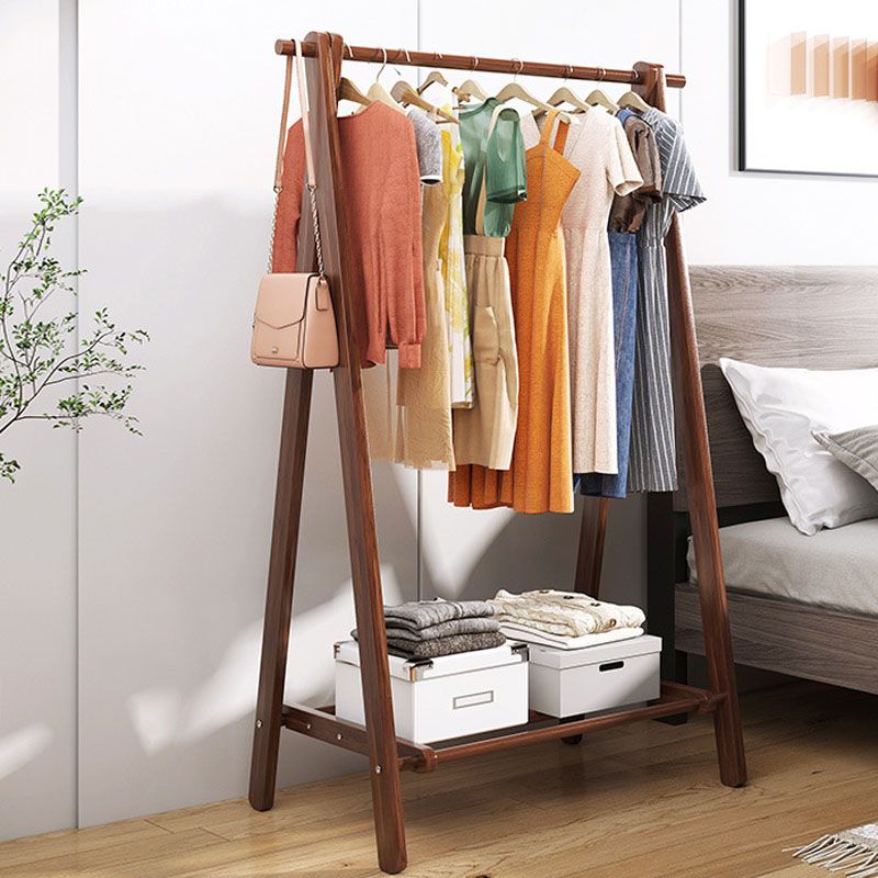 Modern Coat Hanger Hanging Rail Shelves Wood Entry Hall Tree