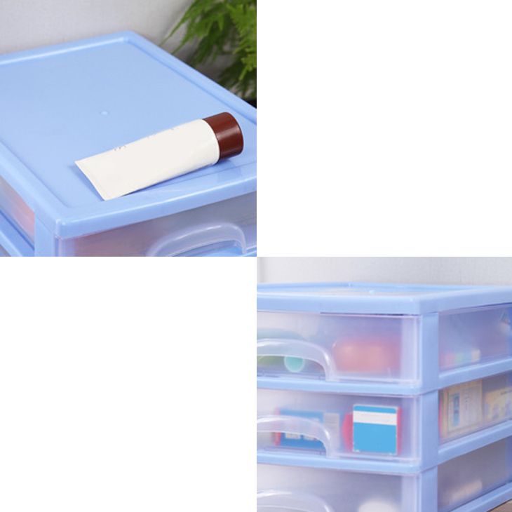 Coastal Cabinet Plastic Drawers Filing Cabinet for Home and Office