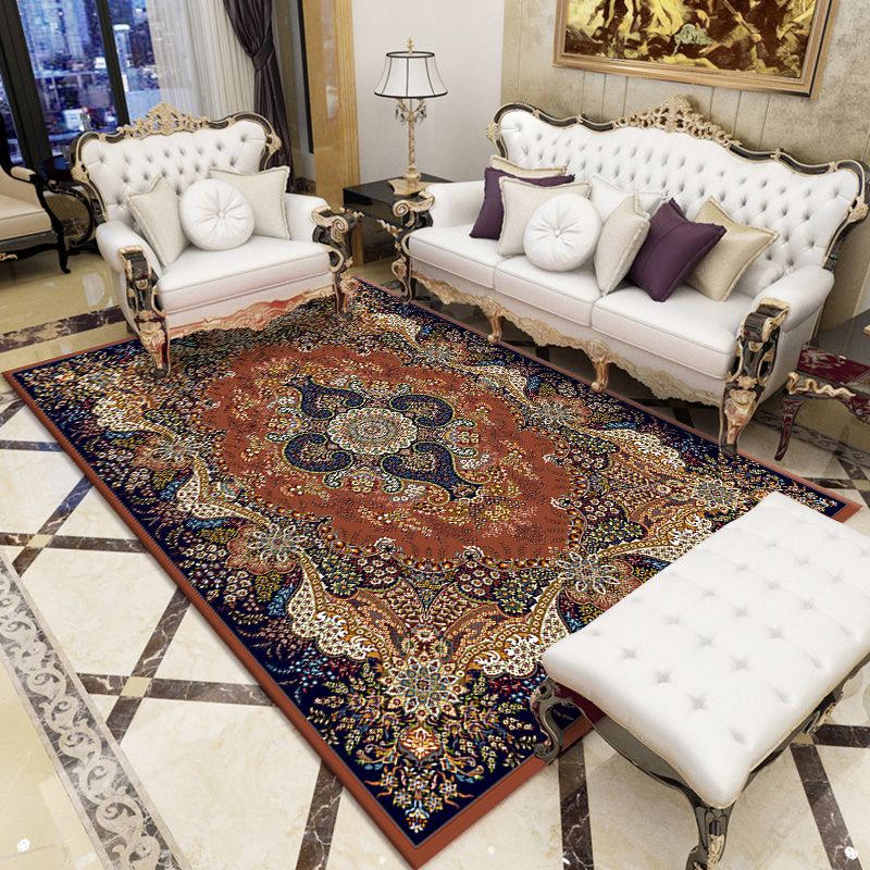 Alfombra de alfombra tradicional blanca alfombra gráfica lavable para sala de estar para sala de estar