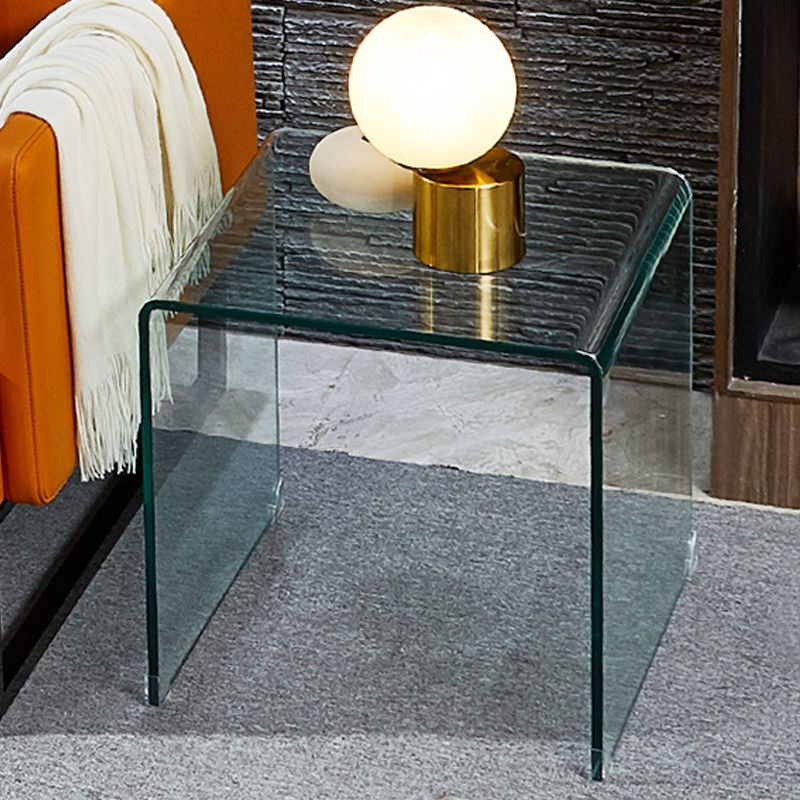 Contemporary Transparent Side Table Novelty Small Glass End Table for Home