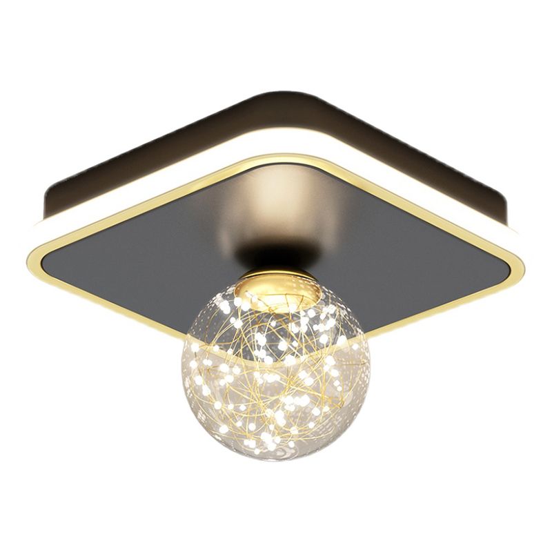 Ball Shape LED Ceiling Lamp Modern Iron 1 Light Flush Mount for Aisle Corridor