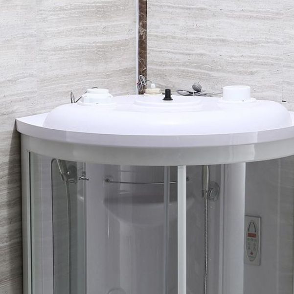 Corner Tub & Shower Kit Easy Clean Glass Tub & Shower Kit with Light