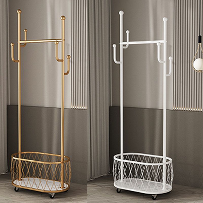 Glam Hall Stand Metal Shelving Hooks Included No Distressing Free Standing Rack Metal