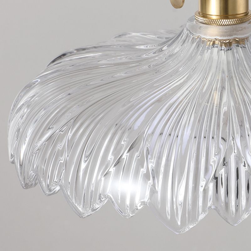 1-Licht-Drop-Lampe Vintage Messing Glas Schattierte Restaurant Suspension Pendelleuchte
