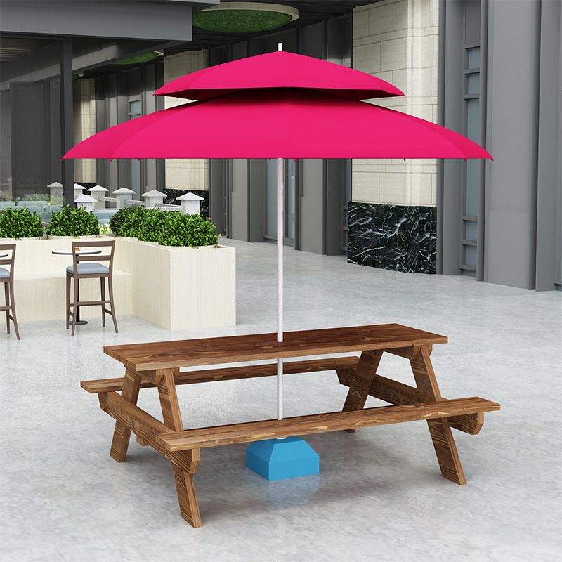 Contemporary Solid Wood Picnic Table Rectangle Water Resistant Picnic Table