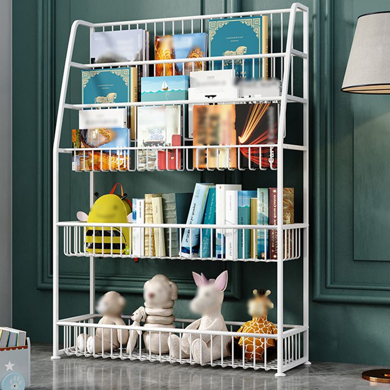 Modern Style Metal Bookshelf Ladder Open Shelf Bookcase for Study Room