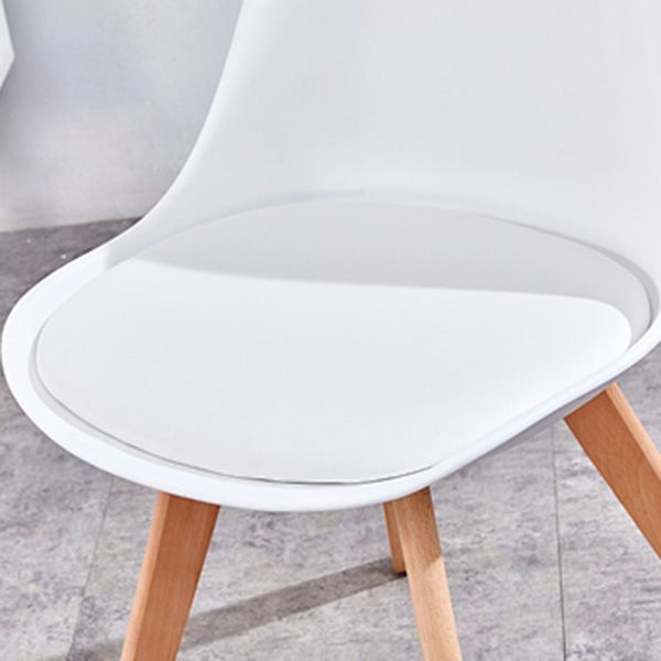 Contemporary Style Dining Room Chair Solid Back Armless Chair for Kitchen