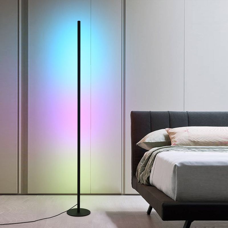 1 Light Linear Floor Lamp Contemporary Metal Standard Lamps for Living Room