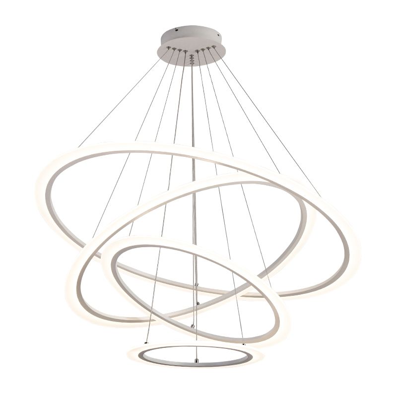 Multi-Tier Shape Chandelier Lights Modern Metal Chandelier Lighting Fixtures in White