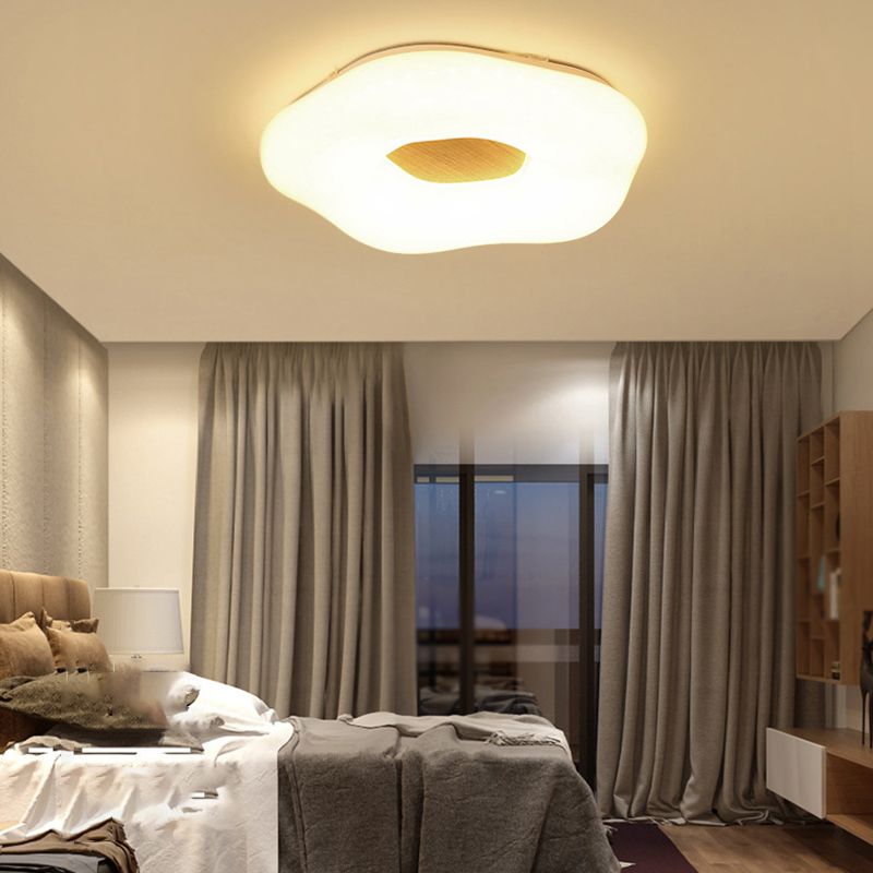 Japanese Style Wooden Ceiling Light Circle Shape LED Ceiling Lamp for Bedroom