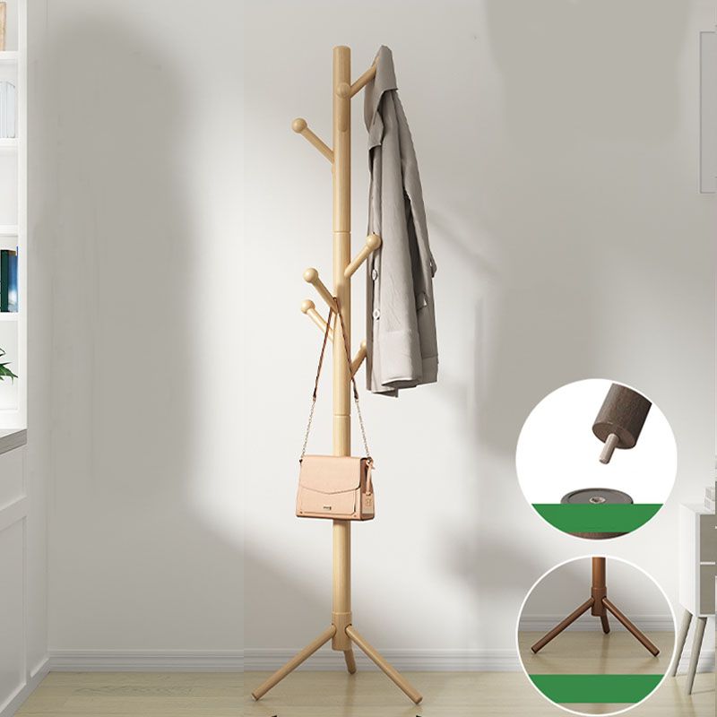 Modern Hall Tree Hanger Hooks Entryway Kit Beech Wood Coat Rack