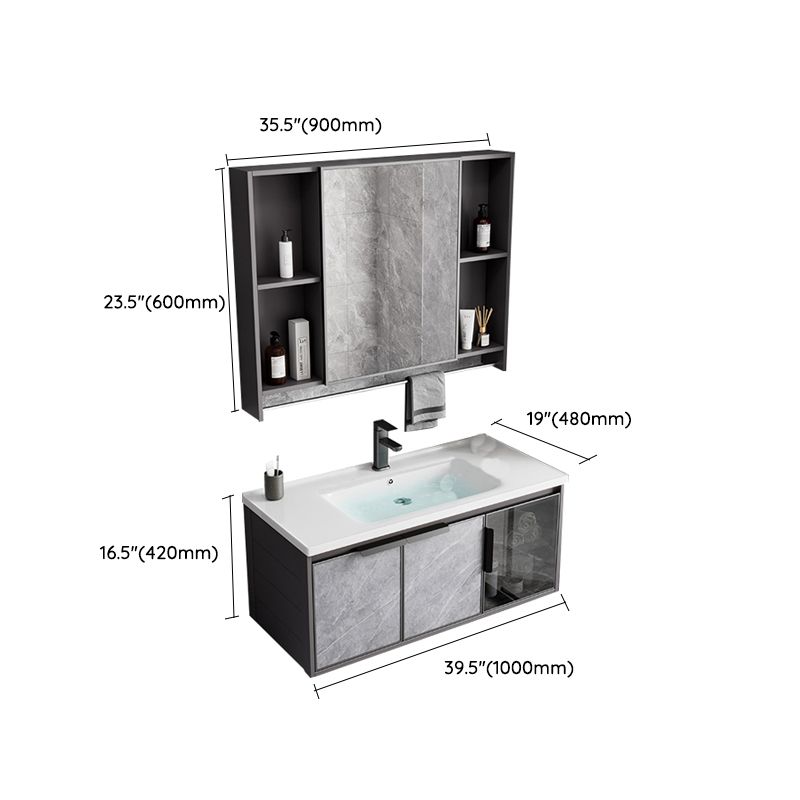 Metal Bathroom Sink Vanity Wall-Mounted Bathroom Vanity with Sink Included