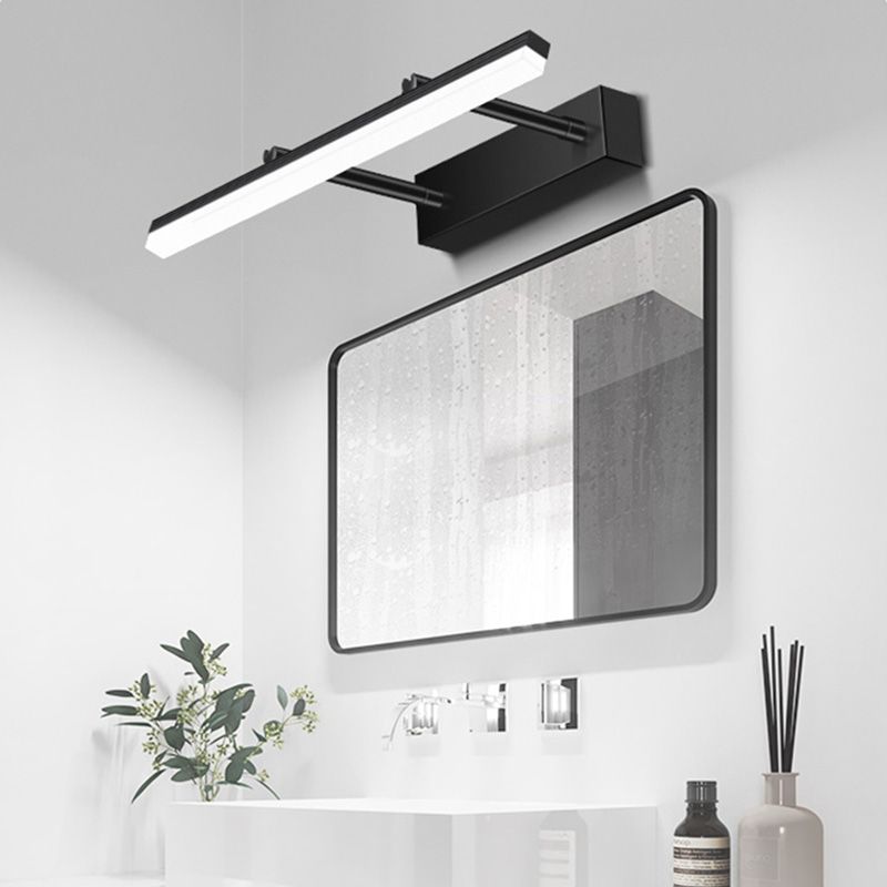 Metal Extendable Wall Lamp Nordic Style Black LED Mirror Light for Bathroom