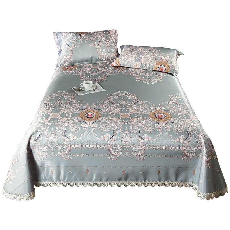 Silk Bed Sheet Three-piece Home Bedroom Dormitory Simple Bed Sheet Set