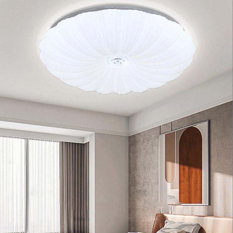 LED Modern Metal Flush Mount Shell Shape Ceiling Light with Acrylic Shade for Living Room