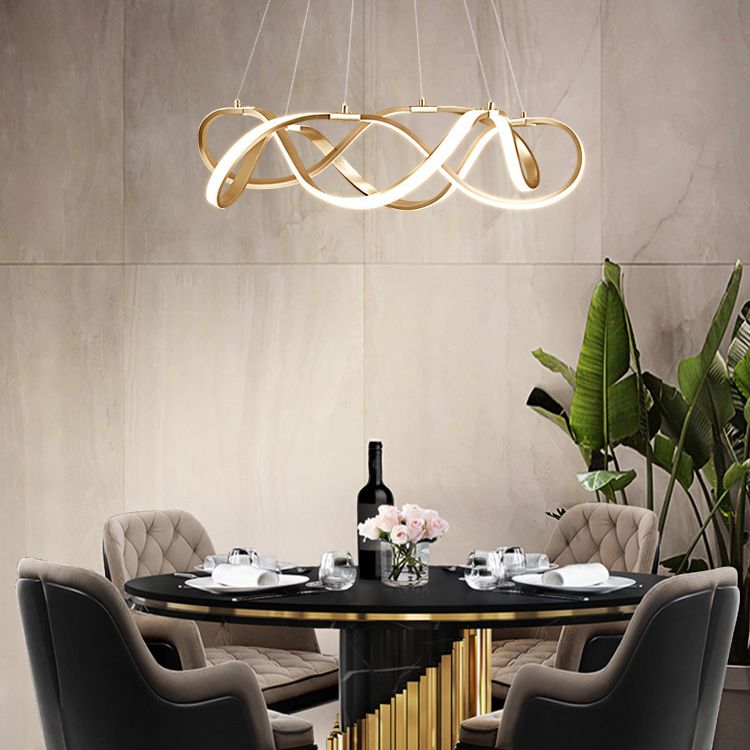 Wave Hanging Light Kit Modern Style Metal 1 Light Hanging Ceiling Lights