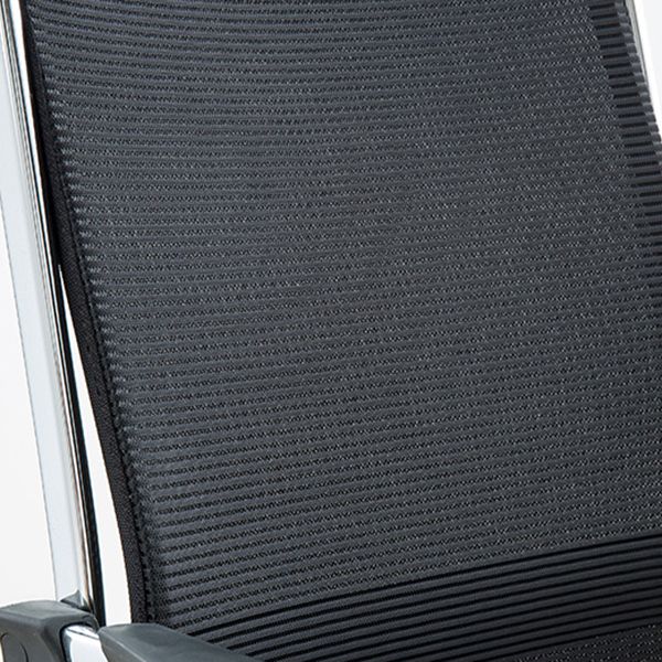 Mid Back Home Office Chair Mesh Seat and Back No Wheels Conference Chair