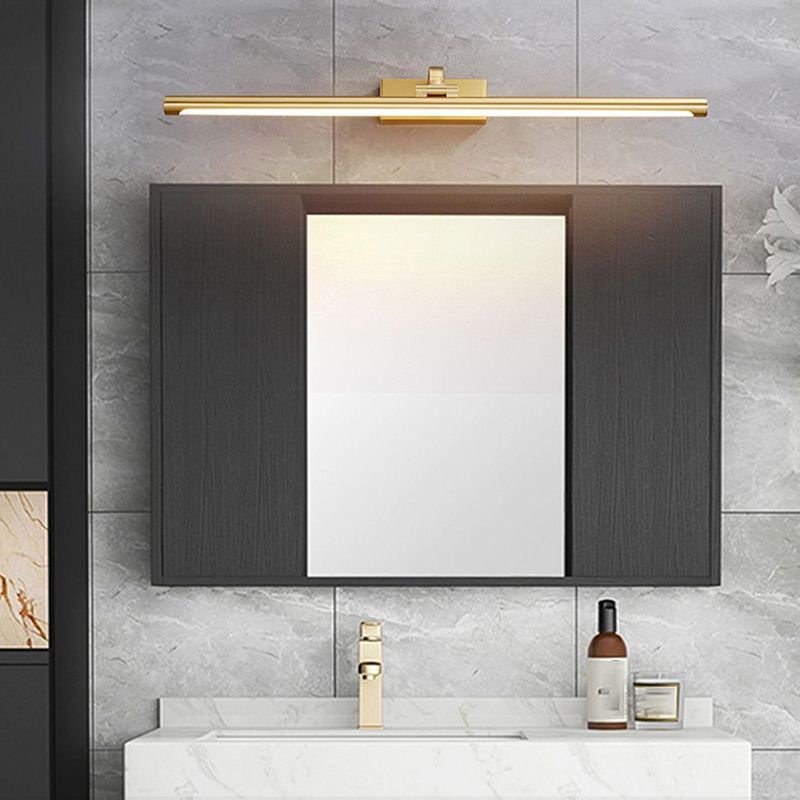 Contemporary Vanity Lights Elongated LED Wall Light Fixtures with Brass for Bathroom