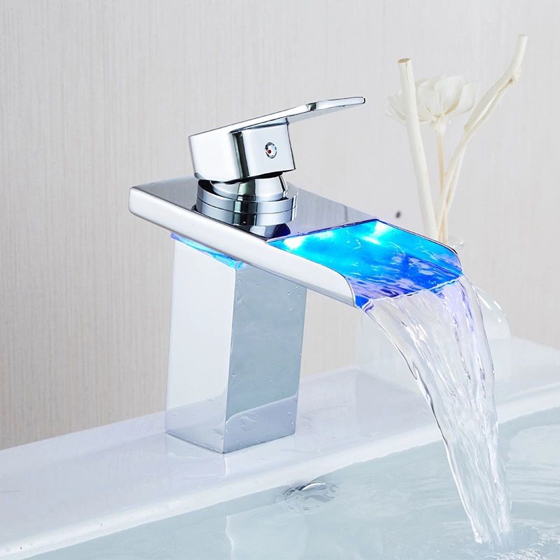 1-Handle Lavatory Faucet 1-Hole Vessel Sink Faucet with LED Lighting