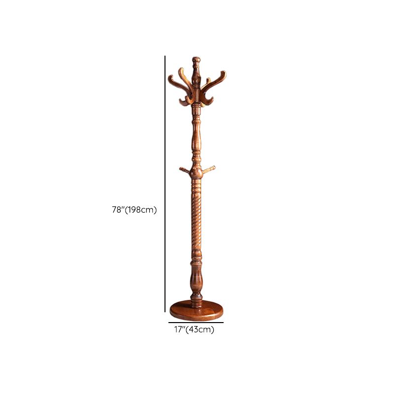 Solid Wood Coat Rack Traditional Simple Living Room Floor Coat Hanger