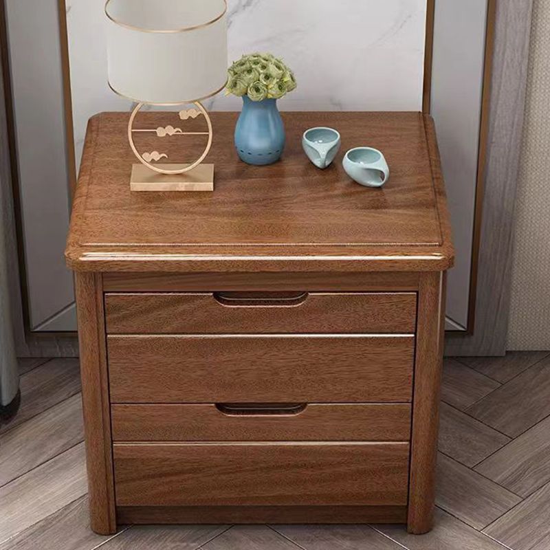 Contemporary 2 Drawers Accent Table Nightstand Antique Finish Bed Nightstand