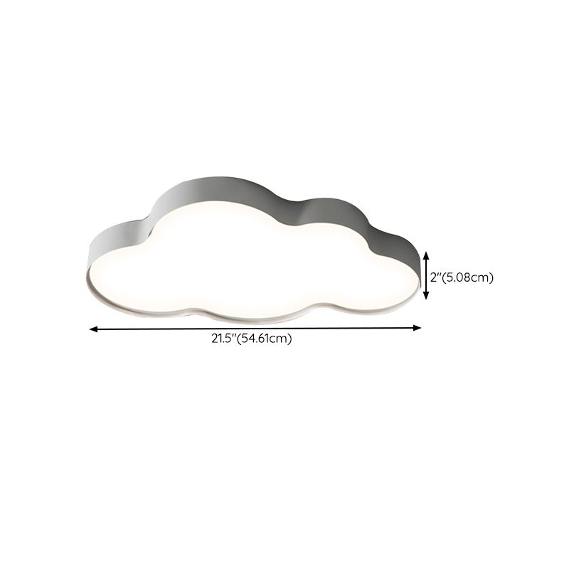 Cloud Shape Flush Light Modern Style Metal 1/2 Lights Flush Mount in White