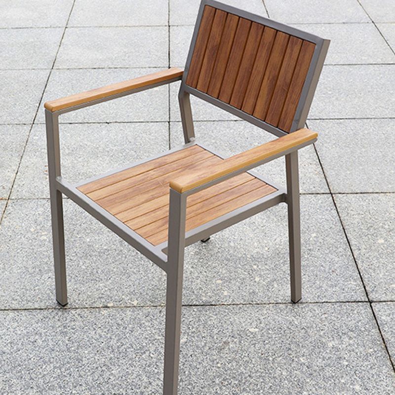 Modern Dining Side Chair Stacking Outdoor Bistro Chairs with Arm